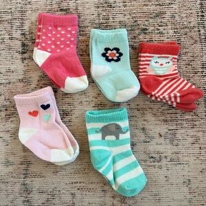 Playful Patterned Baby Girl Socks Set